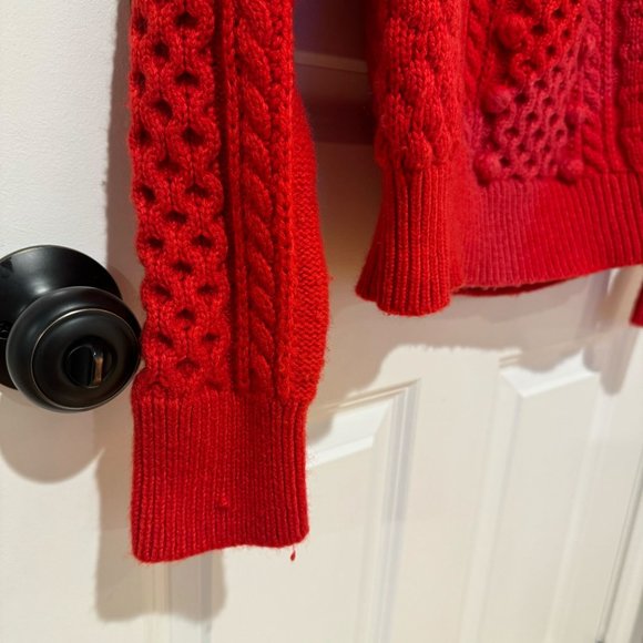 J. Crew Red Wool Blend Crew Neck Sweater - Size Large - Picture 4 of 12